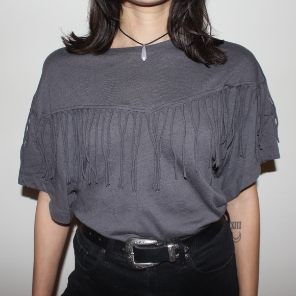 IRO Tops - Western Boho Fringe Shirt Dress